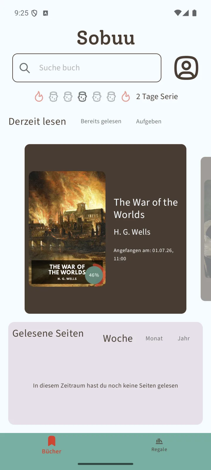 Statistik auf dem Startbildschirm