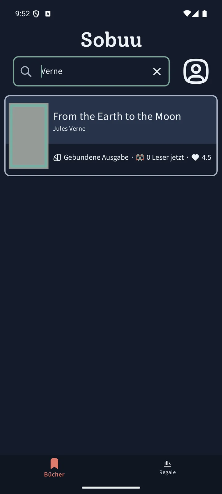 Sobuu-Buchsuche mit einem passenden Titel, Autor, Buchformat und Bewertung.